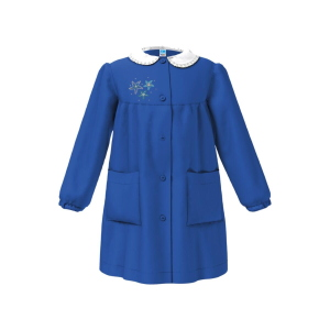 SIGGI  47GR4383 GREMBIULE SCUOLA BAMBINA RICAMO STELLE MARINE 
