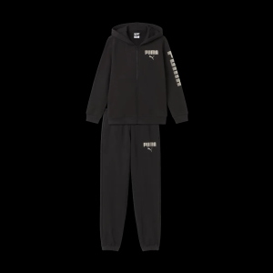 PUMA ESS GRAPHIC SUIT TUTA BAMBINO IN COTONE FELPATO CON ZIP E CAPPUCCIO