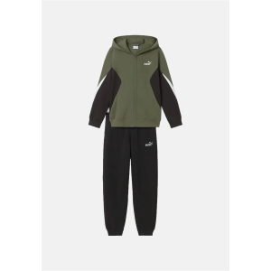 PUMA  POWER COLORBLOCK HOODED SUIT TUTA DA BAMBINO CON ZIP E CAPPUCCIO  IN COTONE FELPATO