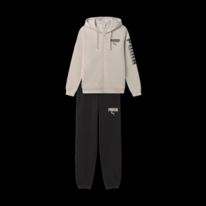 PUMA ESS GRAPHIC SUIT FL TUTA ZIPI LUNGA E CAPPUCCIO IN COTONE FELPATO DA UOMO